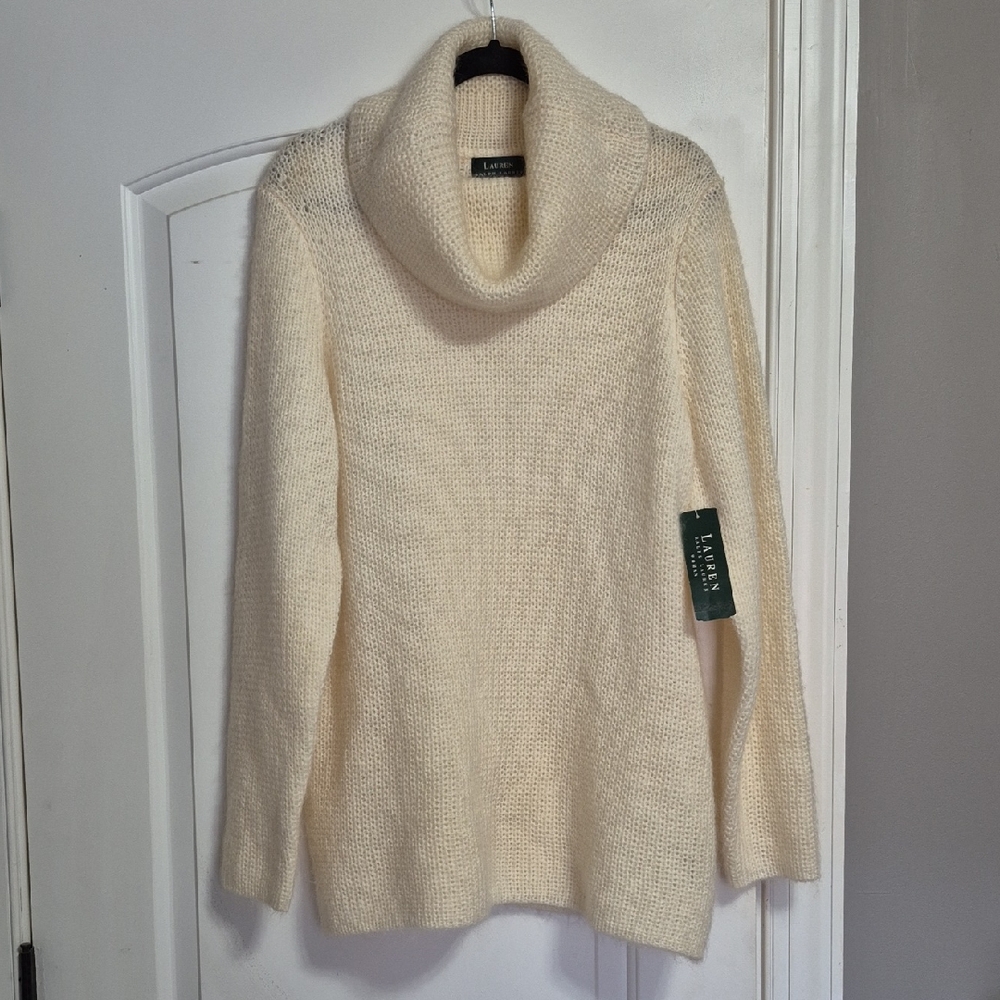 Ralph Lauren Women's Cream Cowl Neck Sweater